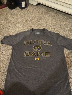 Under Armour Notre Dame Gray Performance Short Sleeve Tee